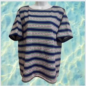 #90s multi color striped shirt.